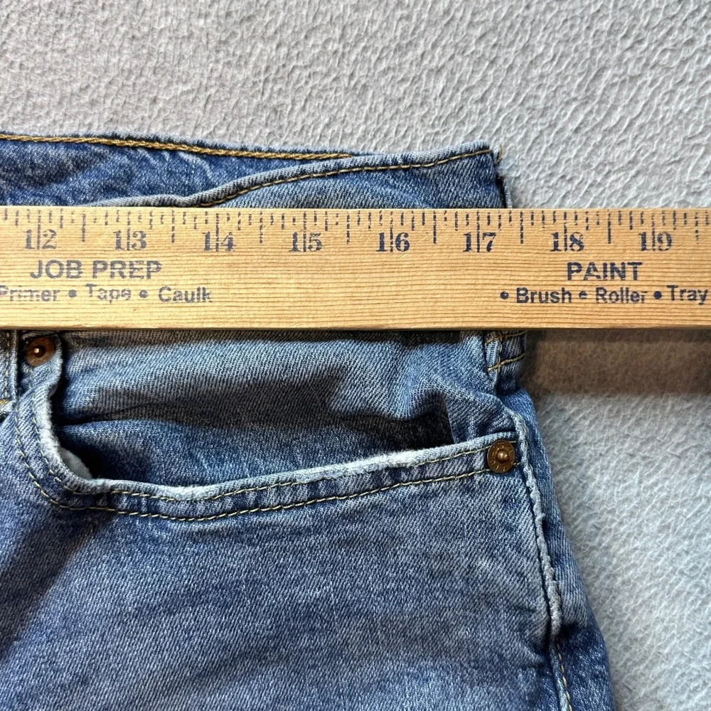 Levi's 502 Jeans Mens 36x32 (35x29) Blue‎ Regular Taper Distressed Stretch Denim